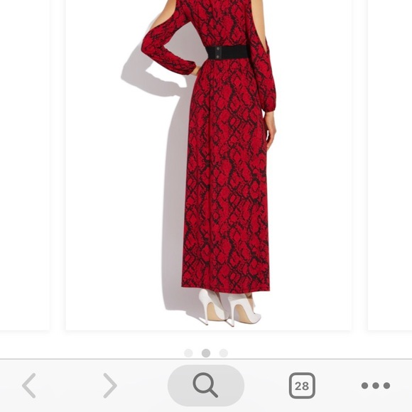 NWT Shoe Dazzle Cold Shoulder Red Snakeskin Dress - Picture 3 of 6